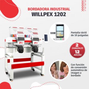 BORDADORA INDUSTRIAL (2 CABEZALES) WILLPEX WP1202